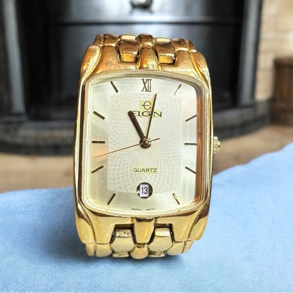 Vintage Elgin Gold-Tone Tank Style Watch, FMC002-040 - Picture 3 of 14